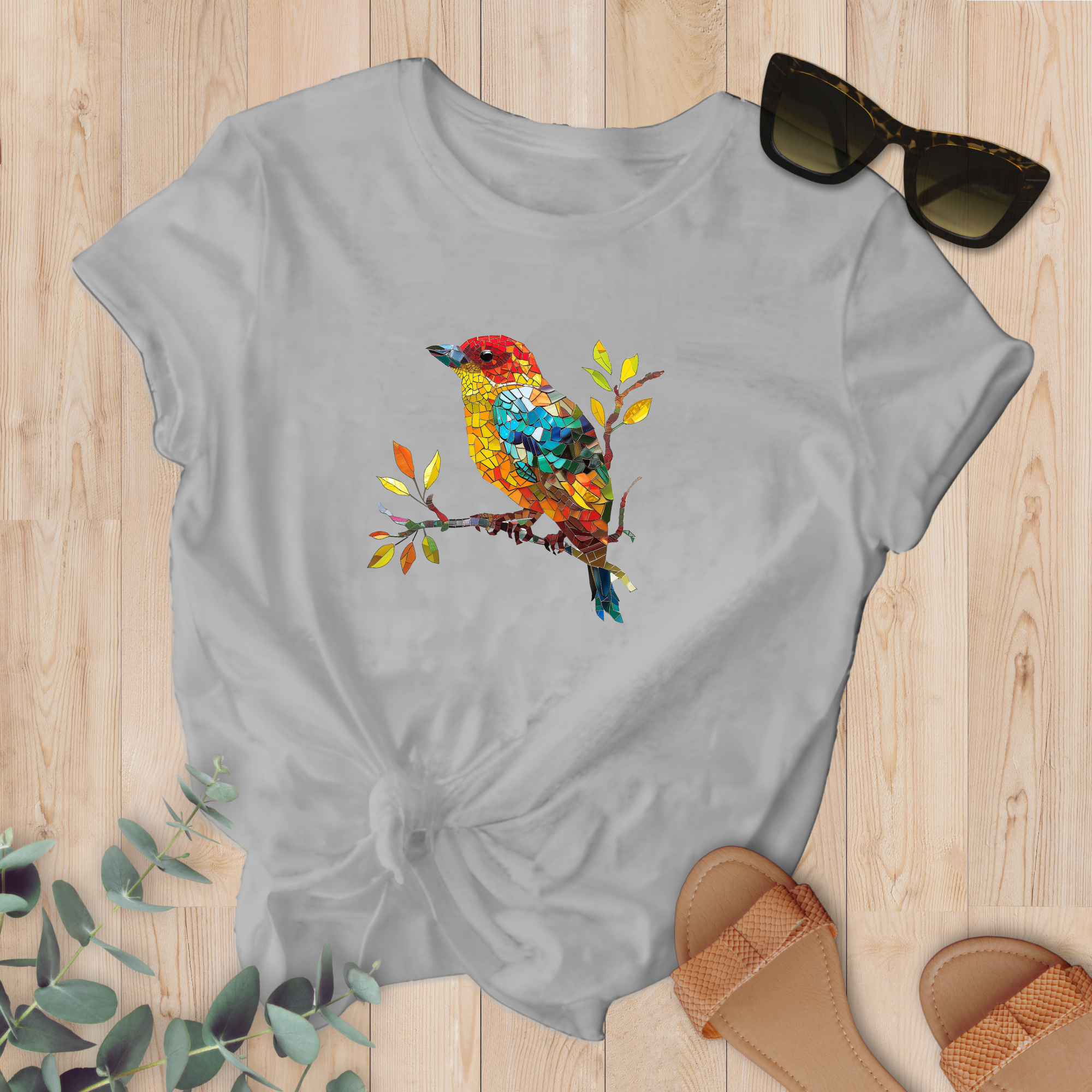 T-shirt Oiseau Mosaïque