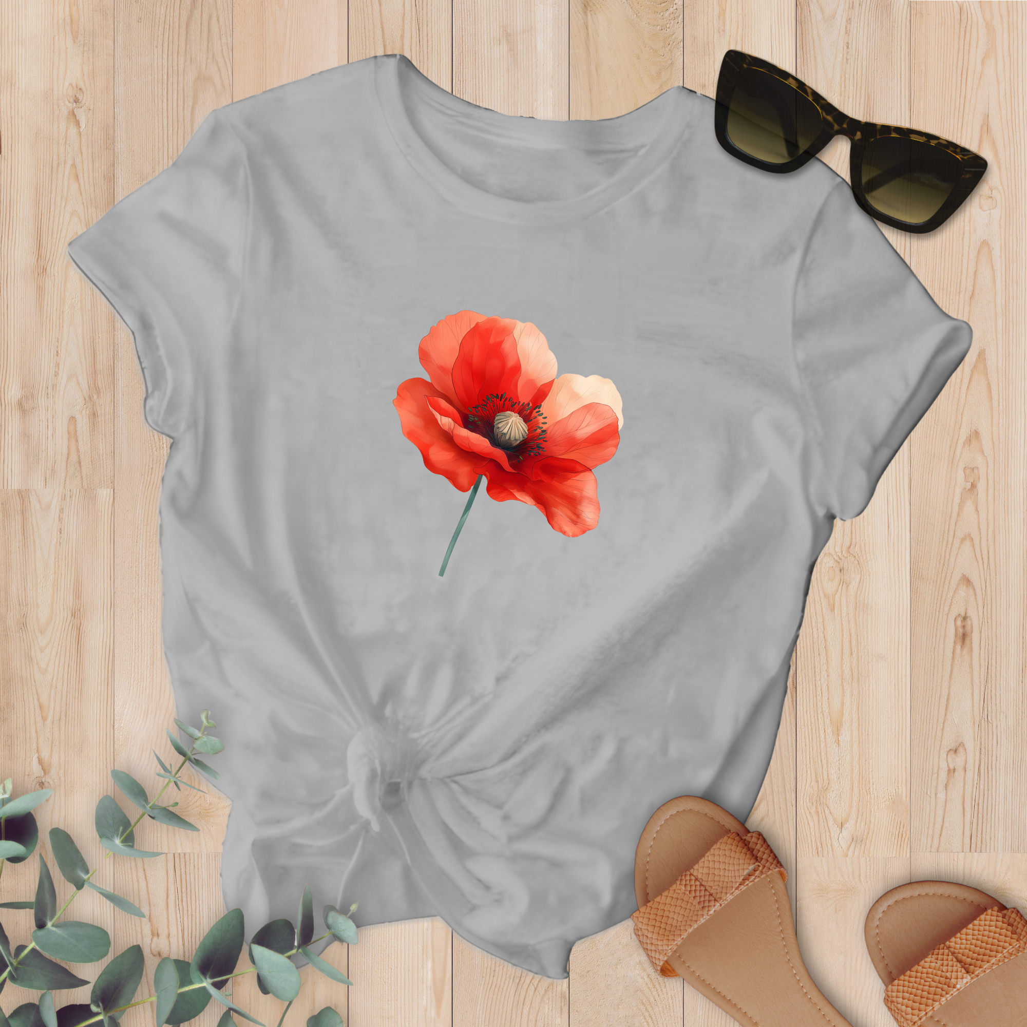 T-shirt Coquelicot