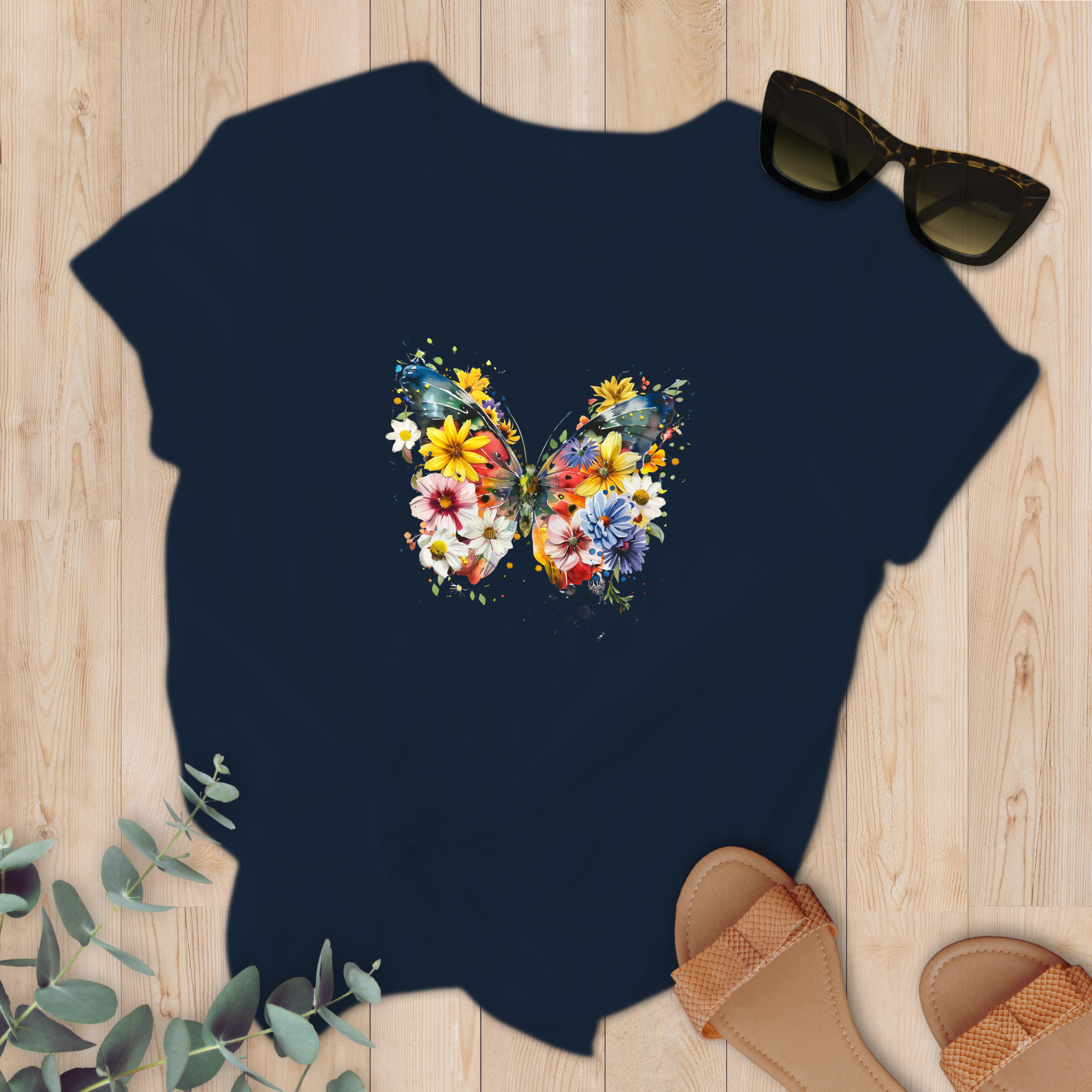 T-shirt Papillon fleuri