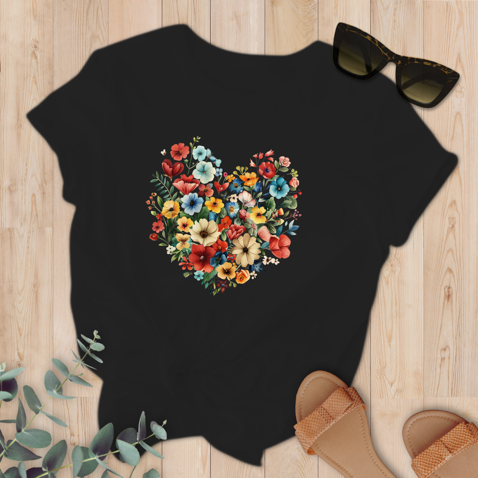 T-shirt Cœur de fleurs