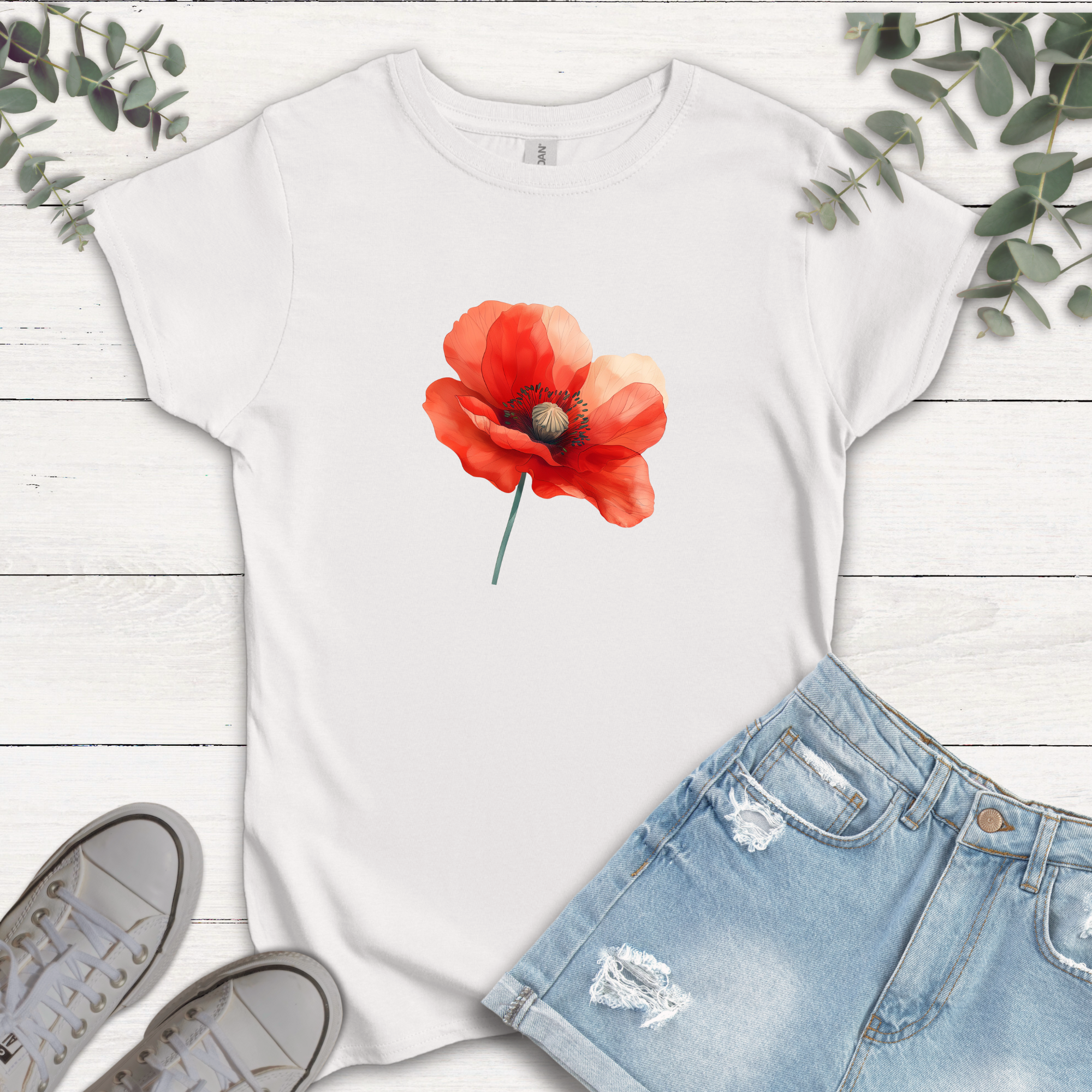 T-shirt Coquelicot