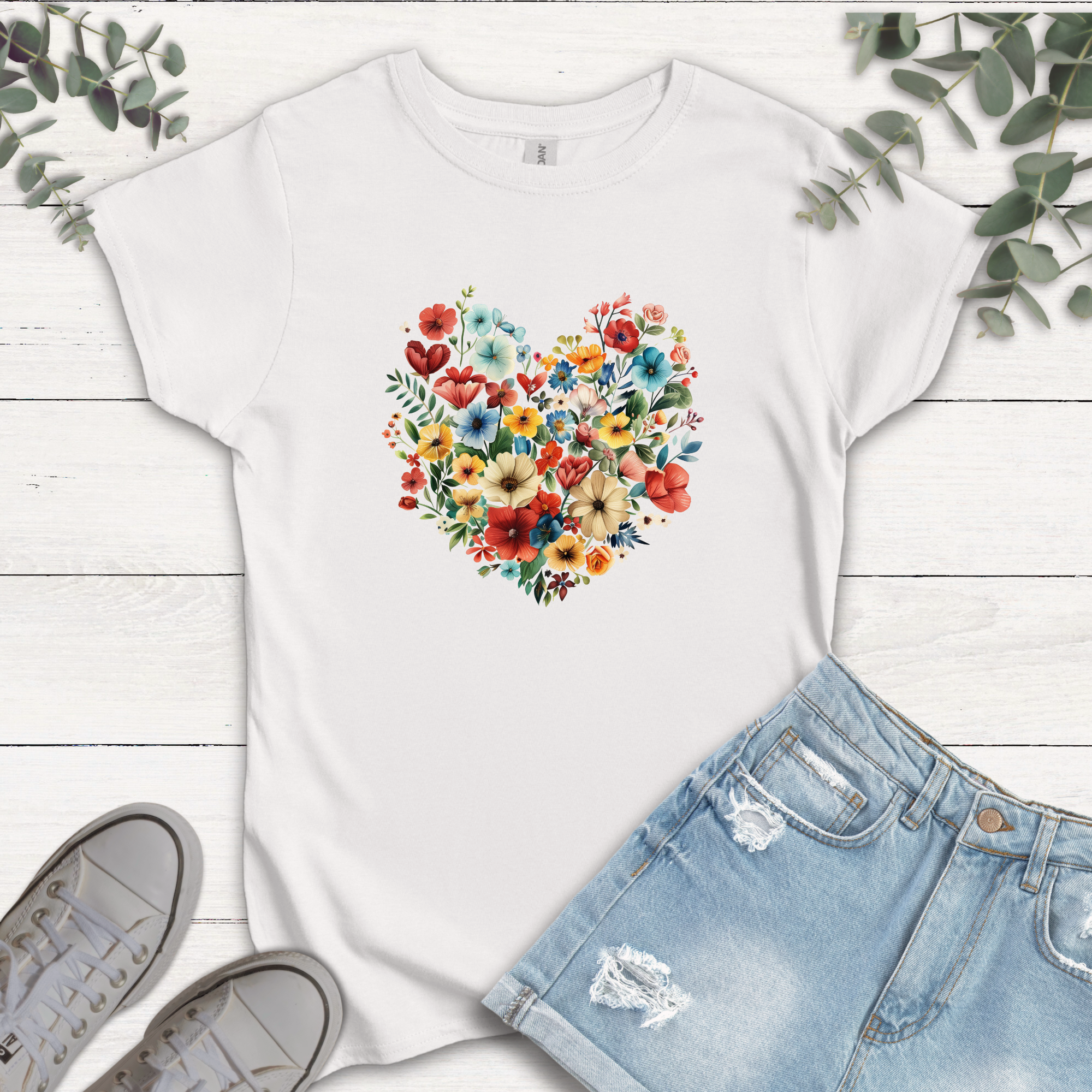 T-shirt Cœur de fleurs