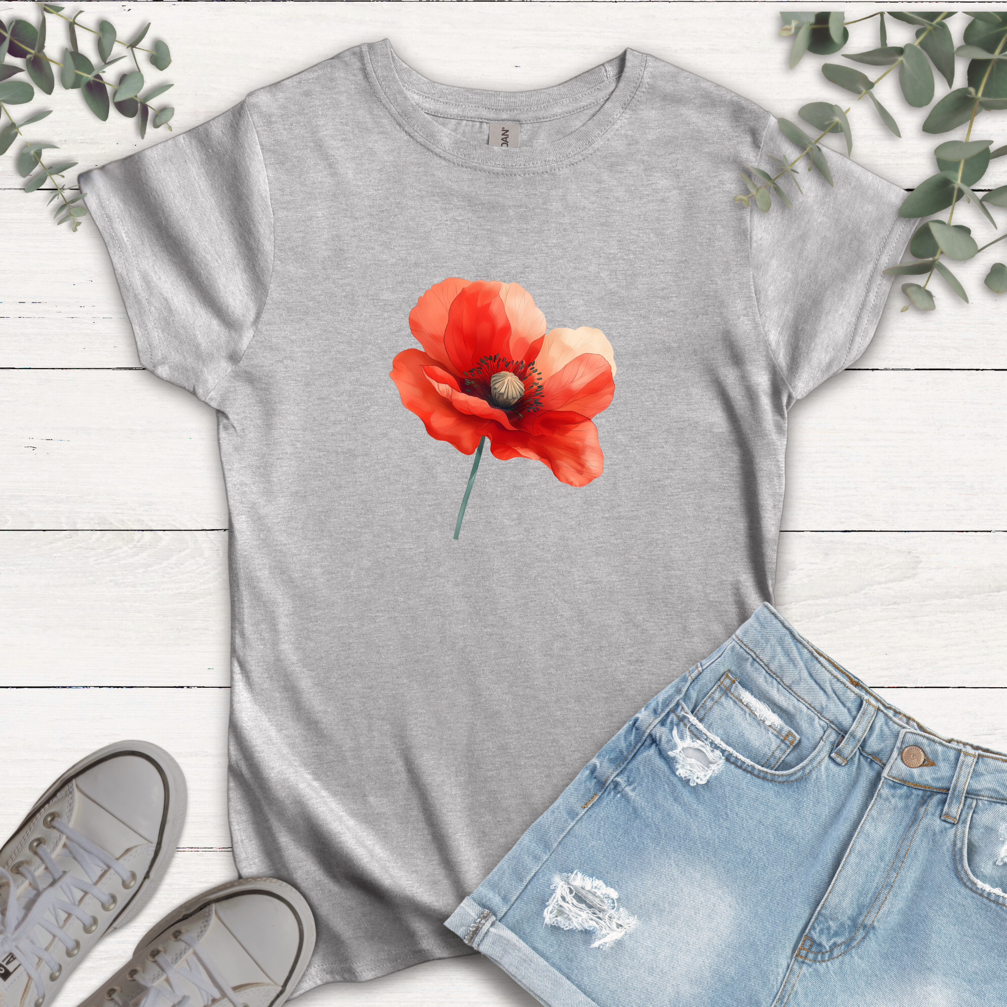 T-shirt Coquelicot