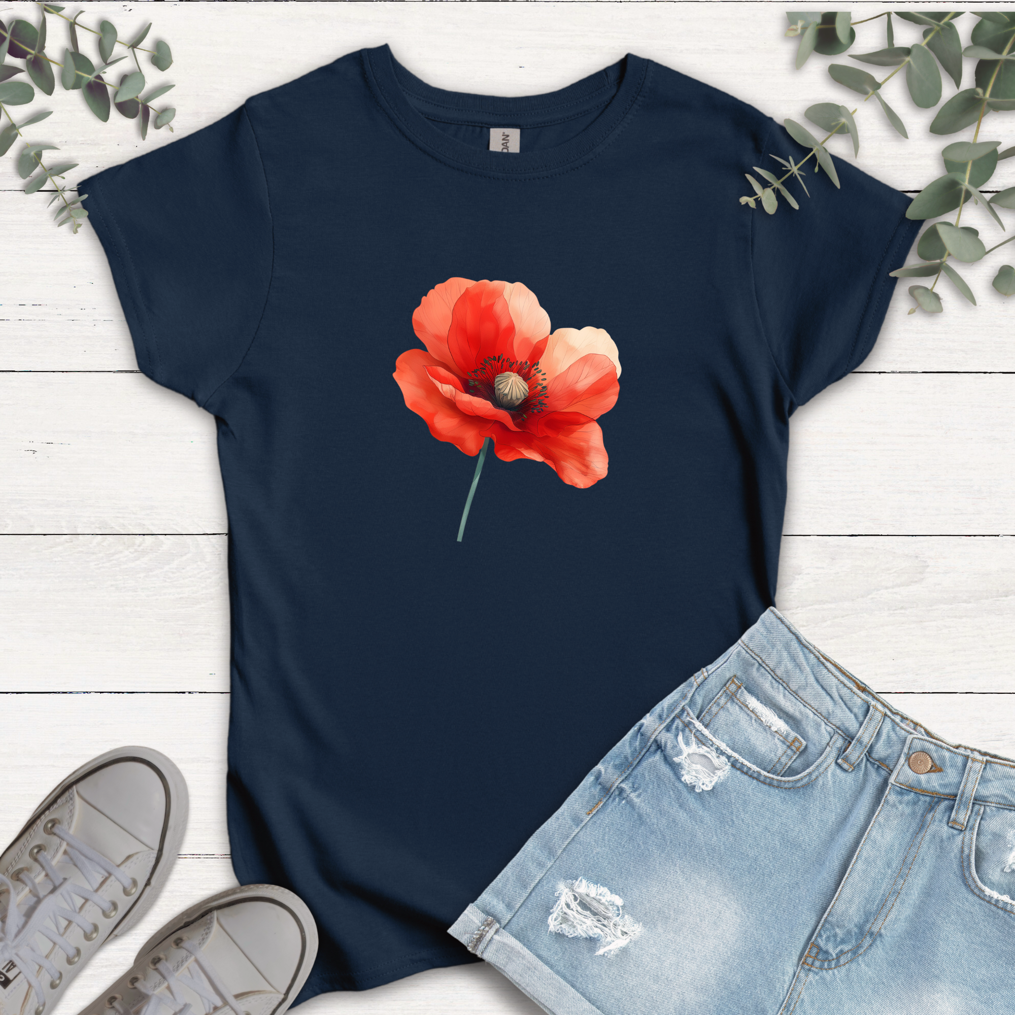 T-shirt Coquelicot