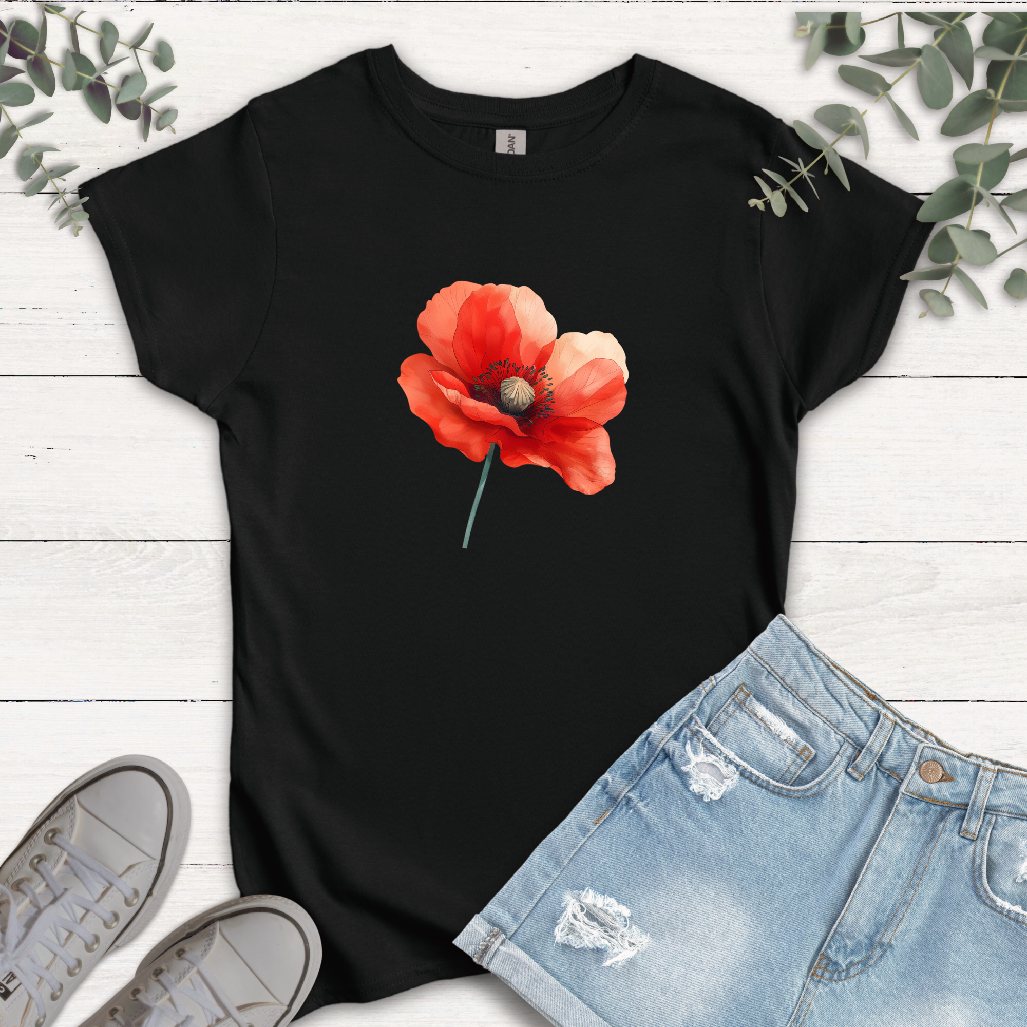 T-shirt Coquelicot