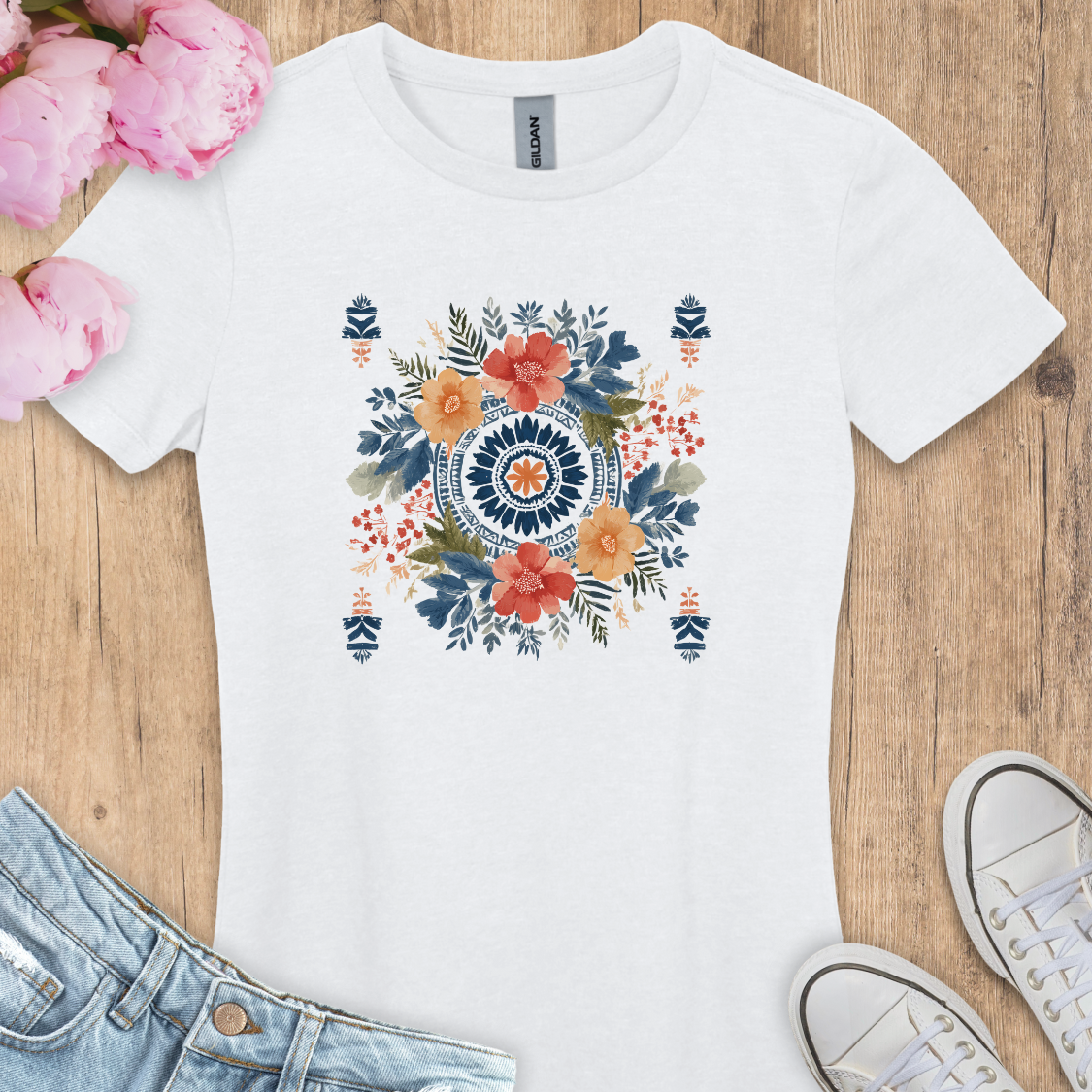 T-shirt Mandala Fleur