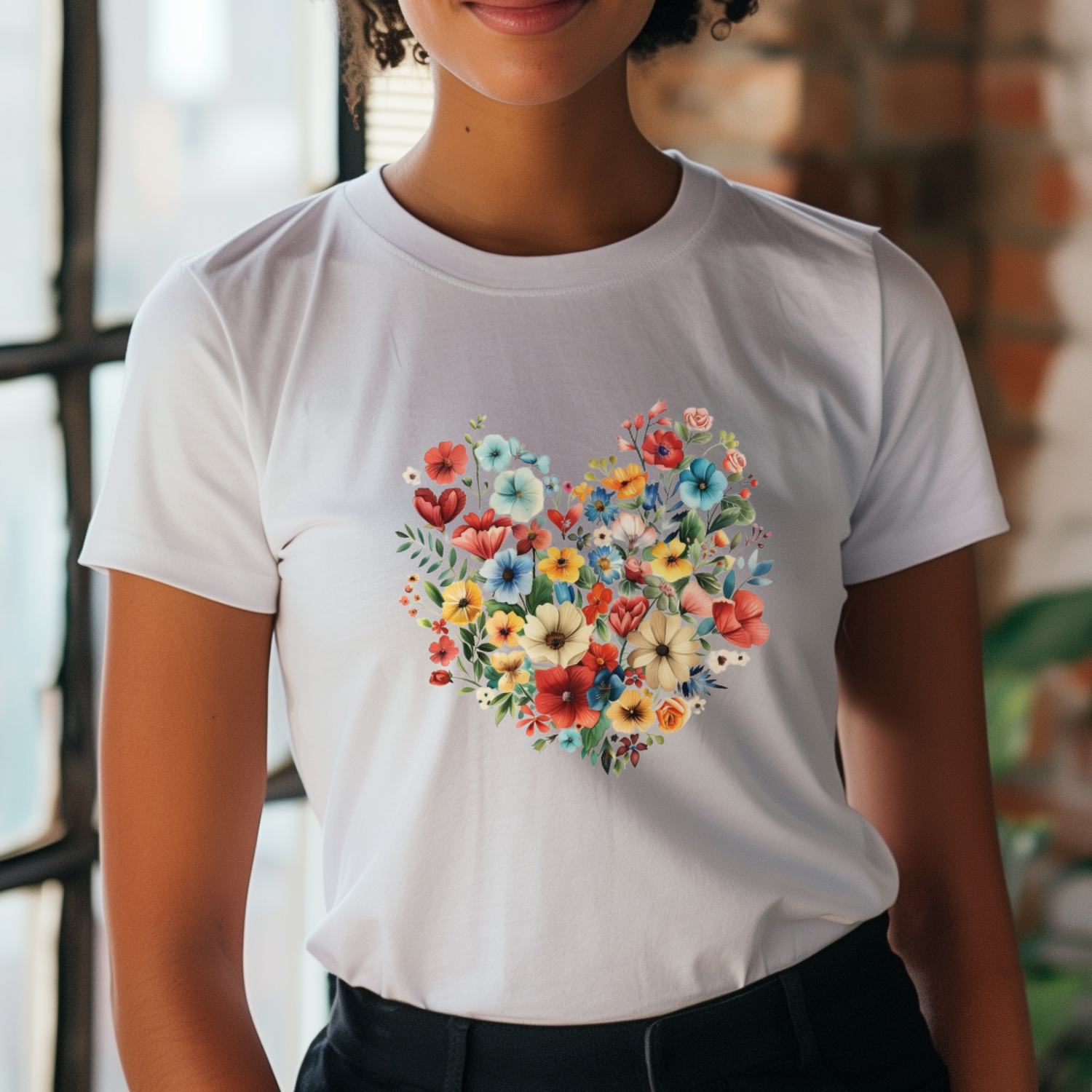 T-shirt Cœur de fleurs