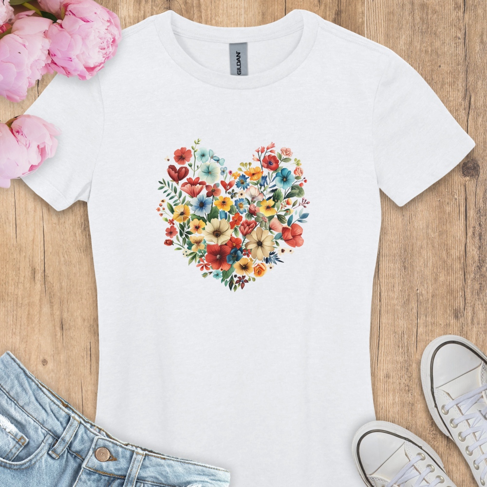 T-shirt Cœur de fleurs