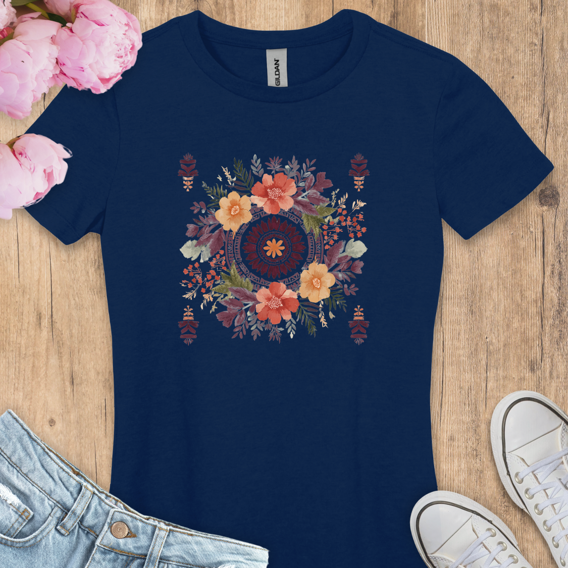 T-shirt Mandala Fleur
