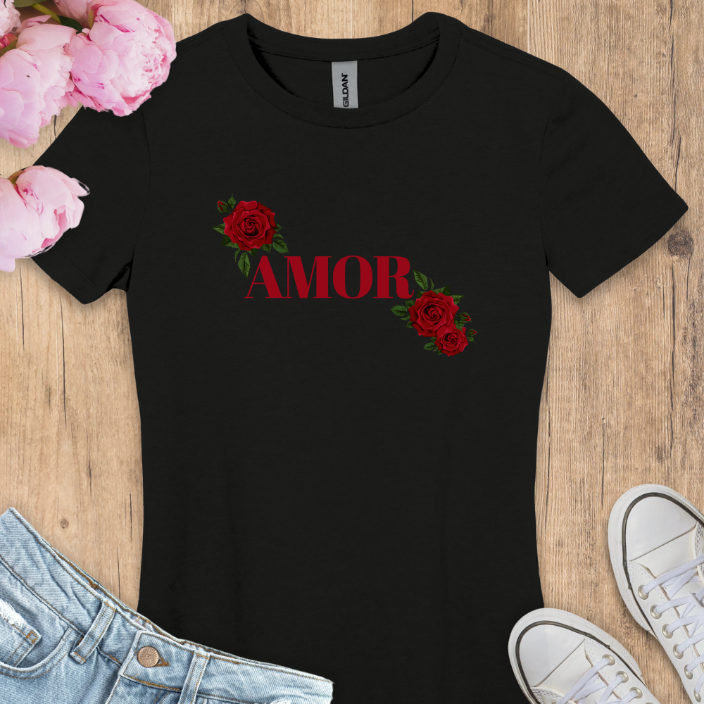 T-shirt Amor Roses Rouges