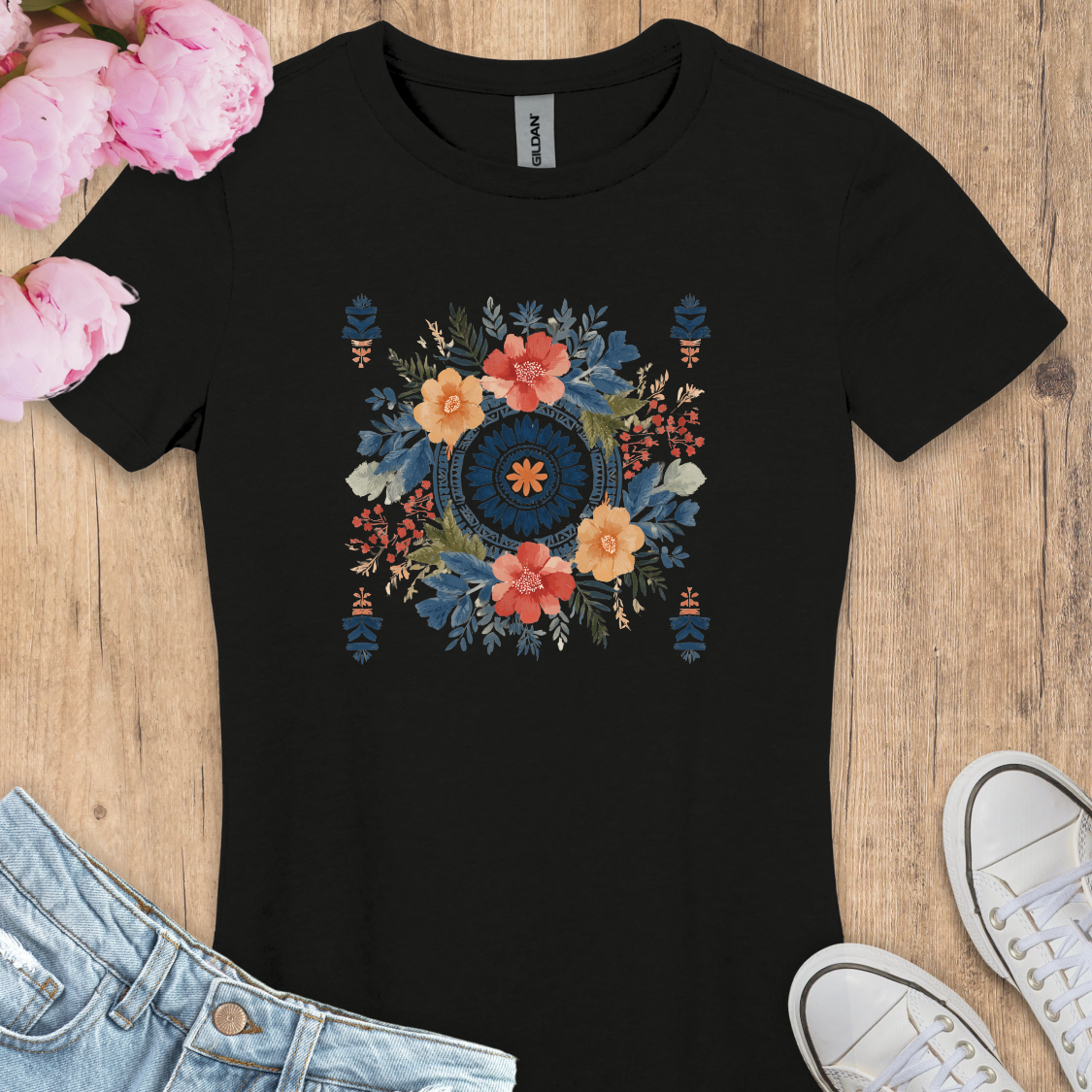 T-shirt Mandala Fleur