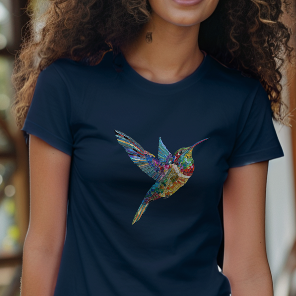 T-shirt à Motif Colibris Barbara Lebek Taille 48 - Rose, Manches Courtes, Occasion Très Bon état