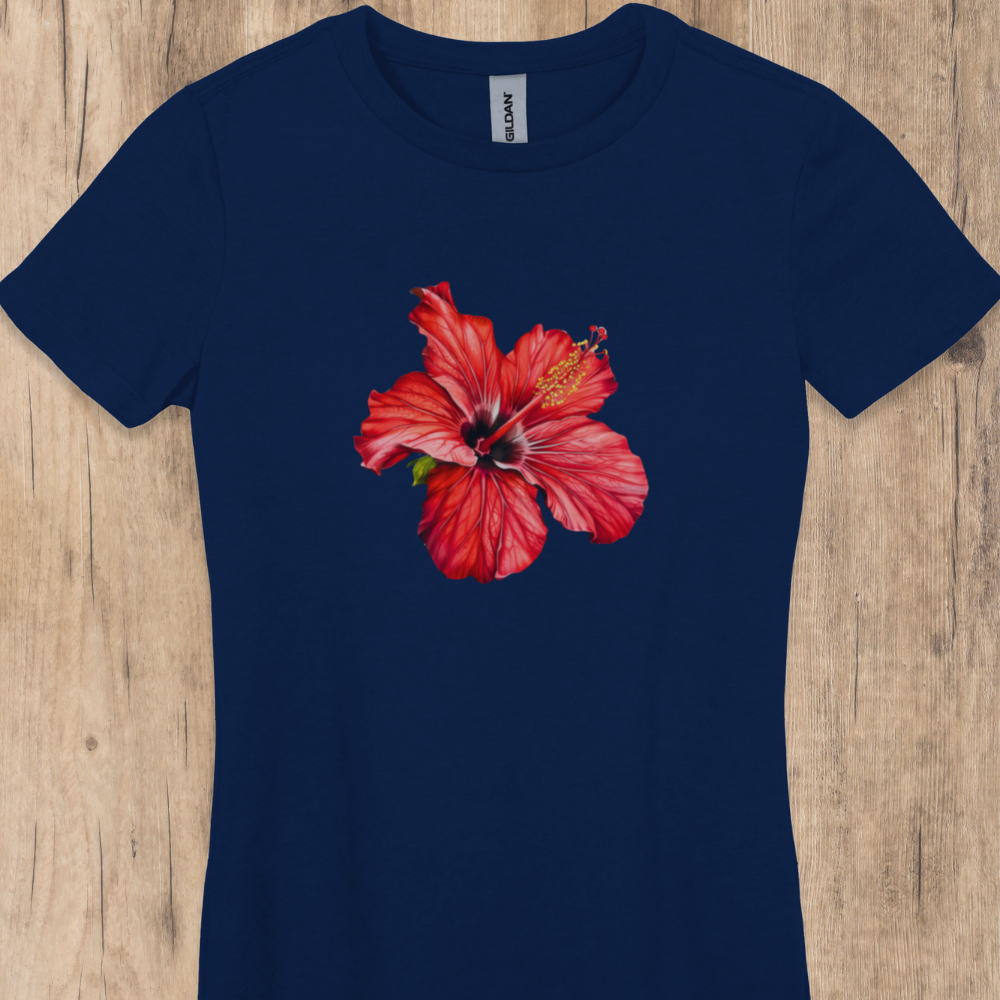 T-shirt Hibiscus Rouge