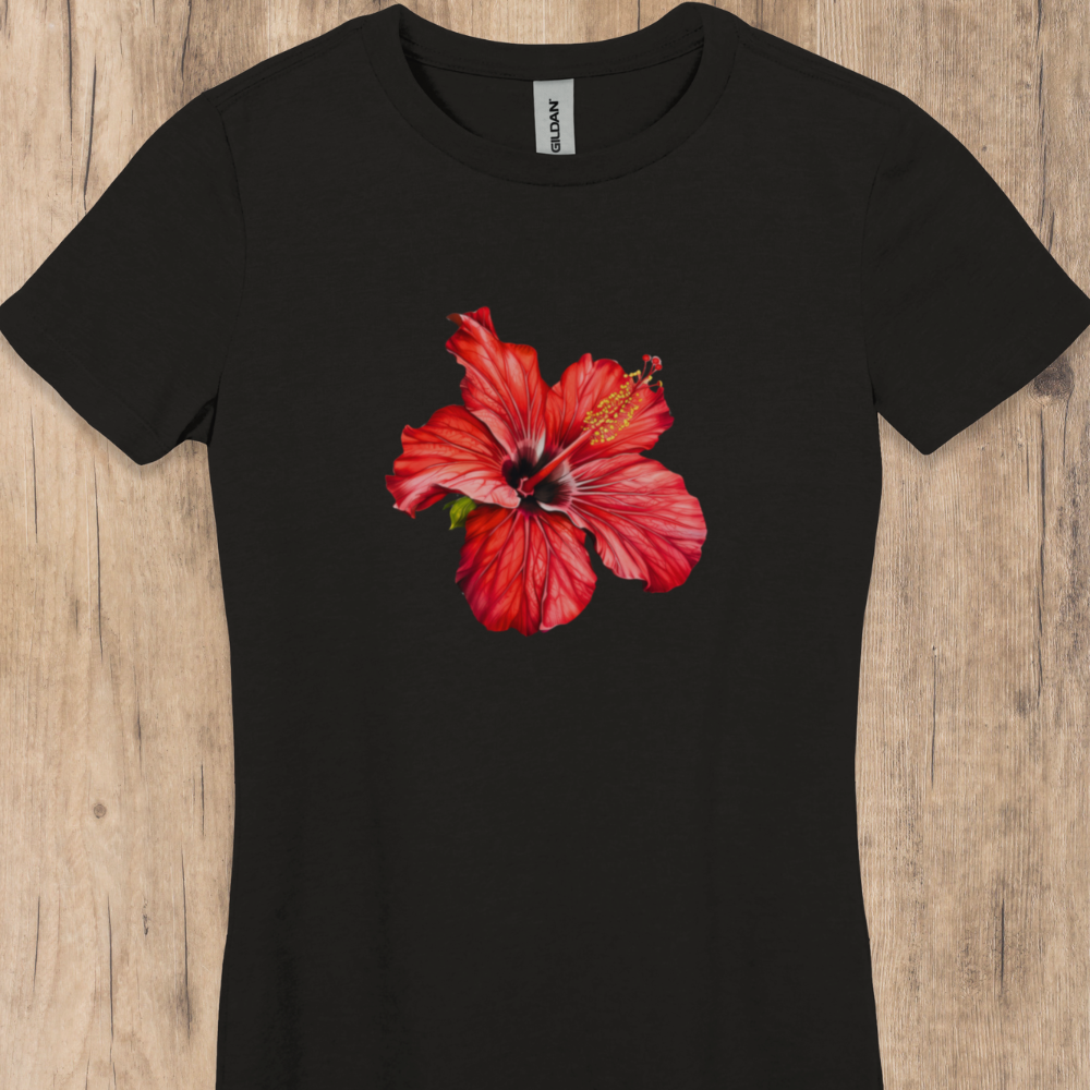 T-shirt Hibiscus Rouge