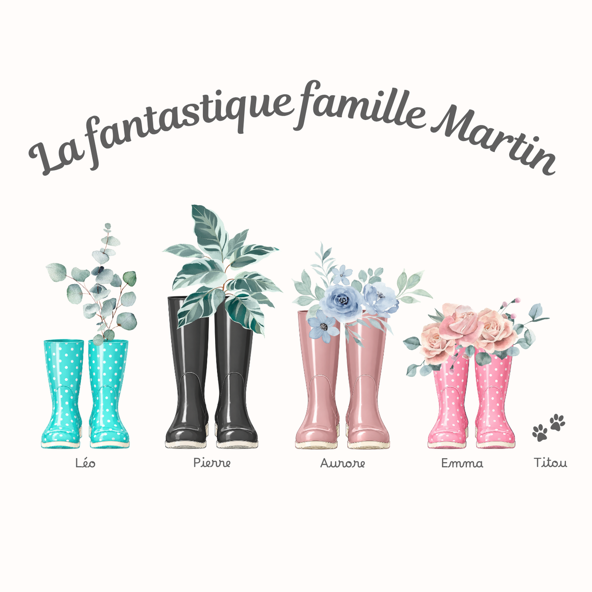 T-shirt personnalisé femme - Nos Bottes fleuries